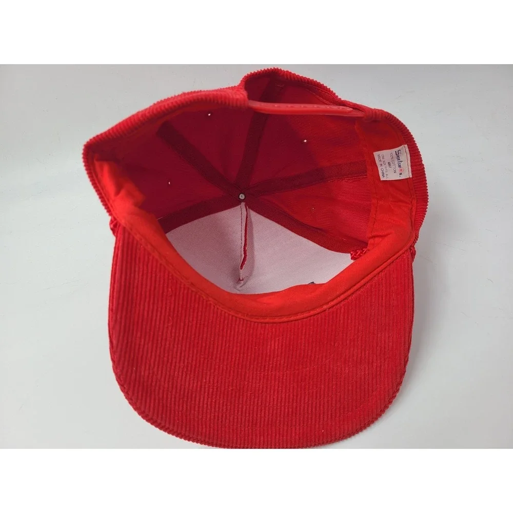 Vintage ABC Sports Corduroy Rope Sportsman Snapback Hat‎ Cap Cotton Casual Red